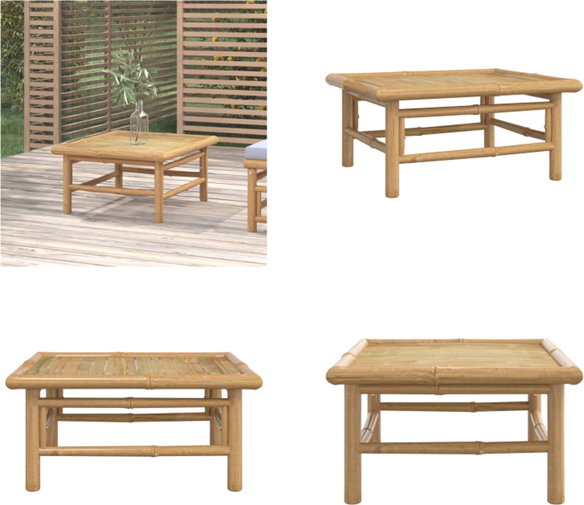 VidaXL Tuintafel 65x55x30 cm bamboe Tuintafel Tuintafels Bamboe Tuintafel Tafel