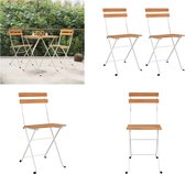 vidaXL Bistrostoelen 2 st inklapbaar massief acaciahout en staal - Inklapbare Bistrostoel - Inklapbare Bistrostoelen - Bistrostoel - Tuinmeubel