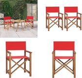 vidaXL Regisseursstoelen 2 st massief teakhout rood - Regisseursstoel - Regisseursstoelen - Stoel - Tuinstoel