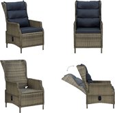 vidaXL Chaise de jardin réglable avec coussins Polyrotin Marron - Chaise de jardin - Chaises de jardin de jardin - Chaise d'extérieur - Chaises d'extérieur