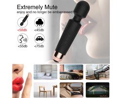 Vibrator - Wand Massage - Magic Wand Vibrator - Seksspeeltjes - Vibrators voor Vrouwen en koppels - Clitoris Stimulator - Zwart - 12 Standen - G-Spot - Erotiek - Stimuleer Vibrator - Sex toys - Zwart
