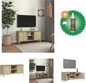 vidaXL Tv-meubel met houten poten 103-5x35x50 cm sonoma eikenkleurig - Kast - Inclusief Houtreiniger en verfrisser
