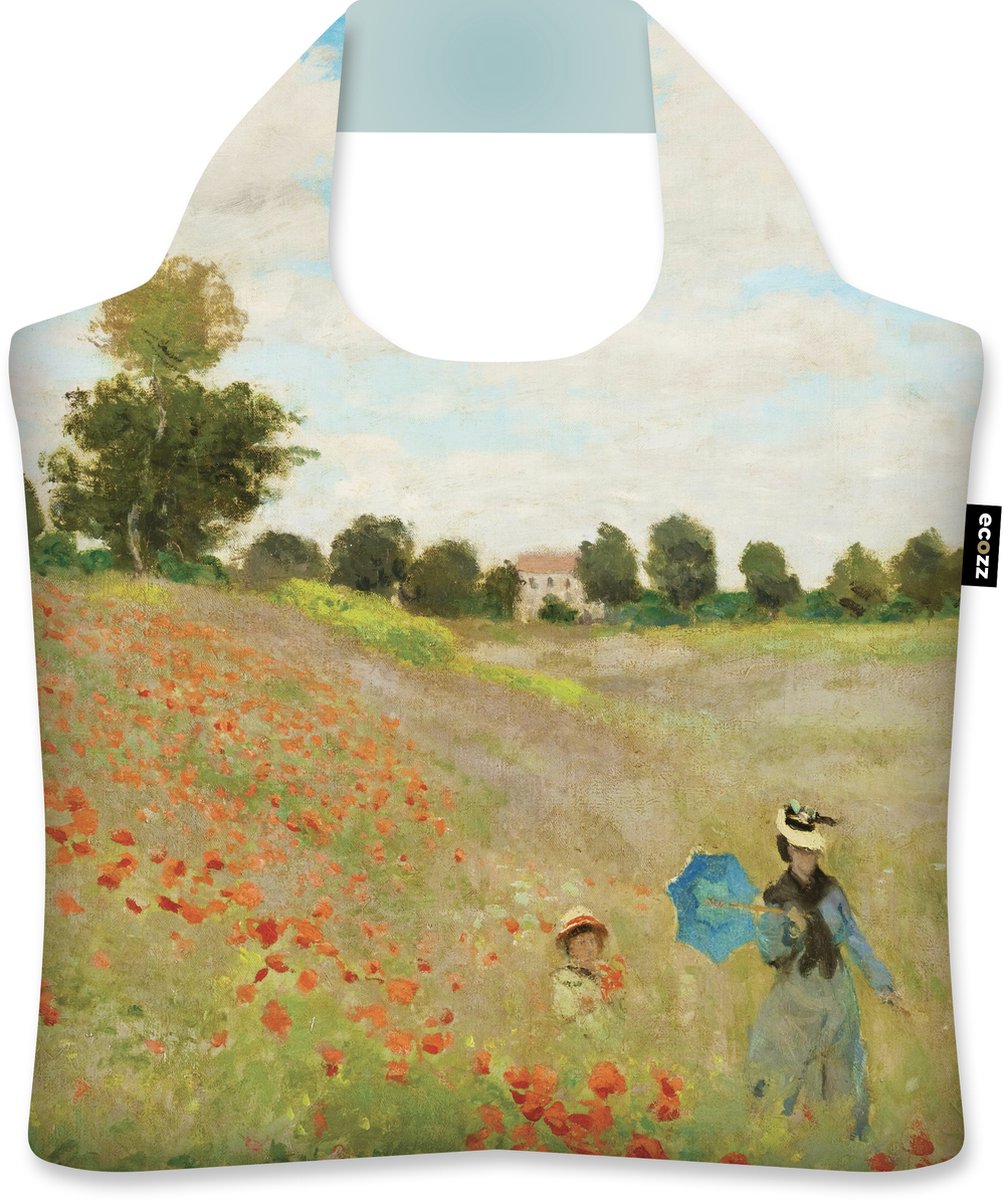Ecozz tas Poppy Field - Claude Monet - met rits - 46x41cm