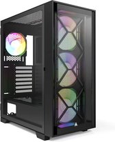 Montech AIR 1000 Premium Black ATX Mid Tower Case - 3 x 140mm,1 x 120mm ARGB Fans Pre-Installed - Swivel Glass Side Panel - Both Detachable Mesh and Tempered Glass Front Panel