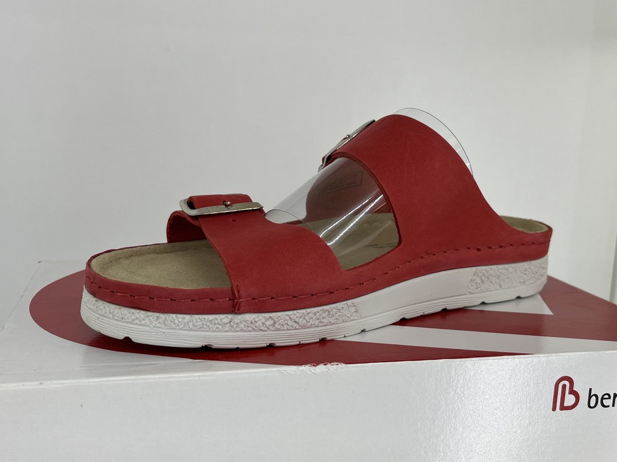 Berkemann Verica rode slippers / sandalen 01914-274 Nubuck Maat 40,5 / UK 7,0