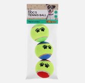 Honden Tennisballen - 3 stuks - 3 verschillende kleuren - Blauw - Rood - Groen - 6,3 cm