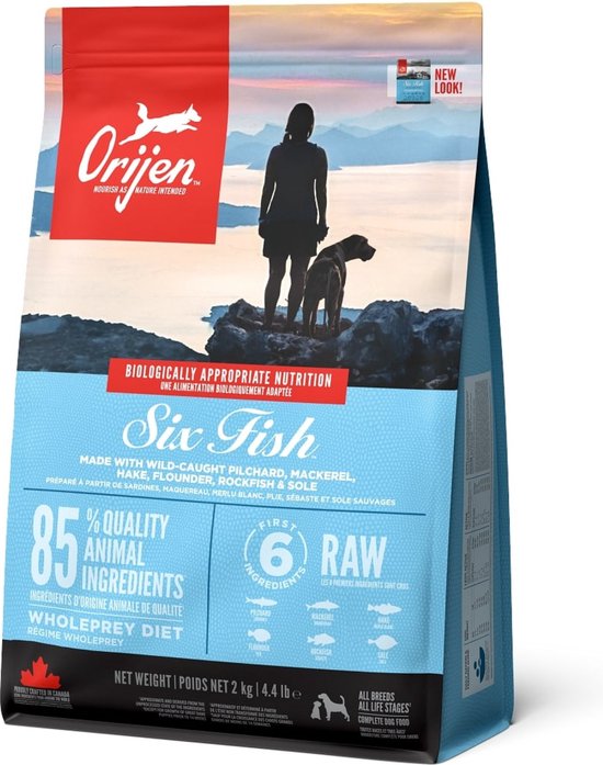 Orijen Whole Prey Six Fish Dog - Sardines & Makreel - Hondenvoer - 2 kg