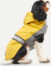 Goo-eez Reflecterende Regenjas met Capuchon Hond - Gepatenteerde Elastomeer Gel - XS - Ruglengte 29 cm - Hondenjas - Waterbestendig - Rekbaar - Geel