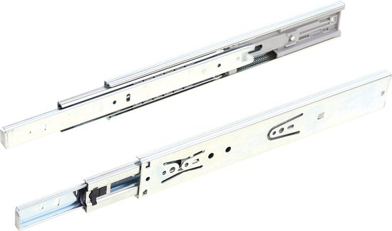 NECILO Zilveren 350mm Residentiële Ladegeleidingen, 45kg Draagvermogen Volledige Uitschuiving Kogellager, Vervangende Geleiders voor Keuken, Thuis, Kantoor Laden, Zijmontage, 1 Paar (2 Stuks