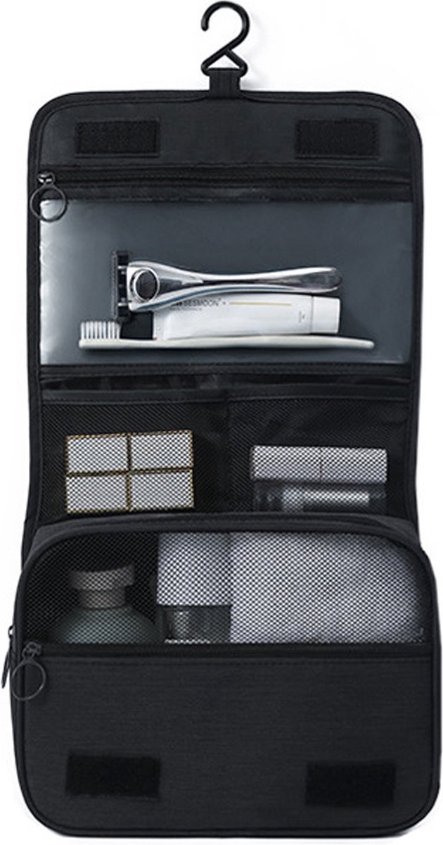 Somstyle Reis Toilettas met Haak Groot - Travel Organizer - Voor Dames & Heren - Zwart