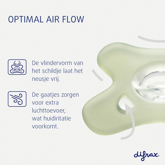 Difrax Fopspeen - Natural - 6/12 maanden - Siliconen - Stone/Sage - 2 Stuks van Difrax — afbeelding 3
