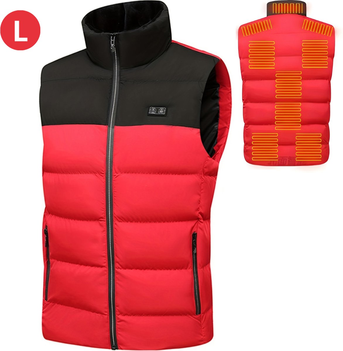 Nivard Verwarmde Bodywarmer Heated Vest Elektrische Bodywarmer Jas Oplaadbaar Dames Rood