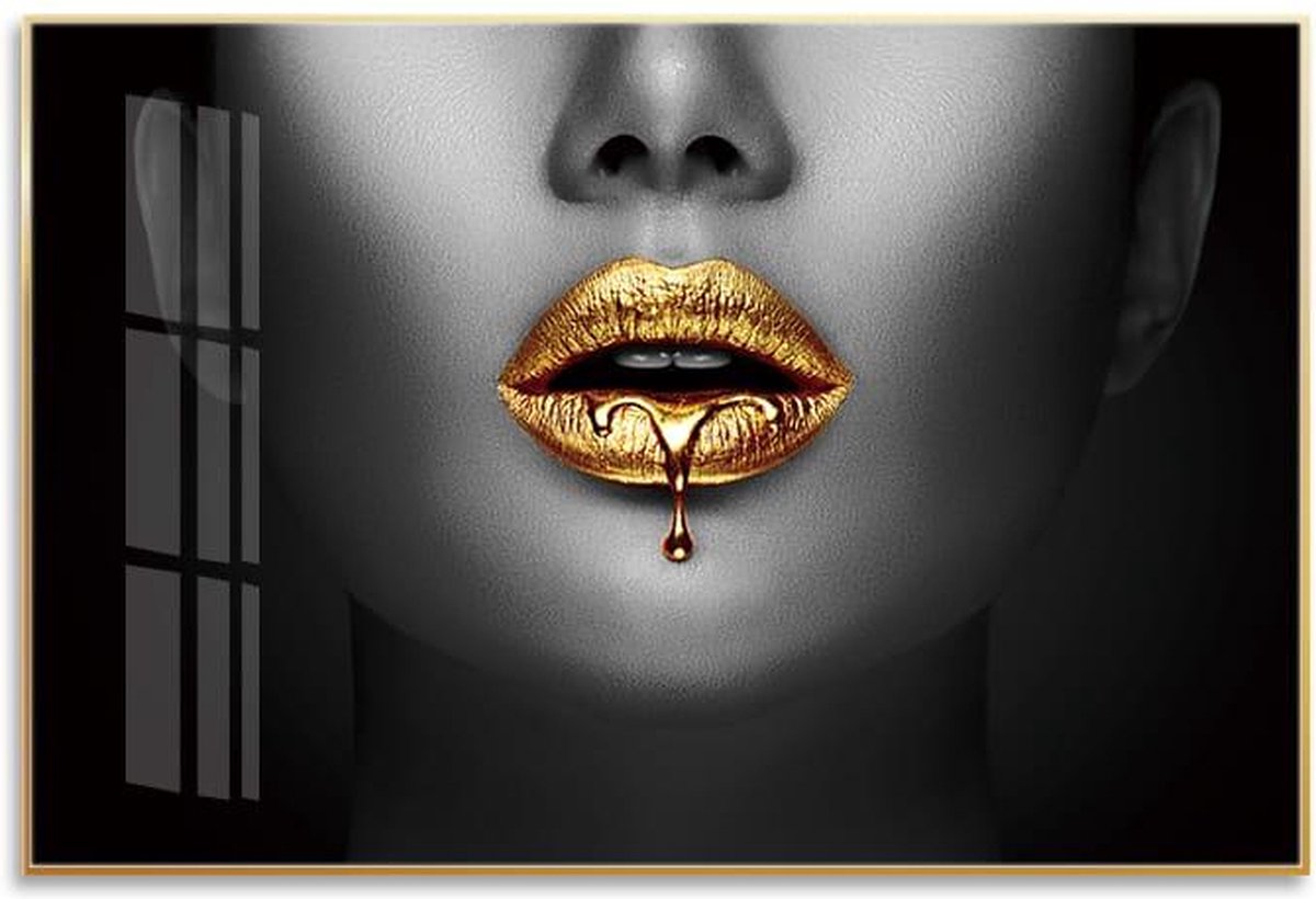 Gilded Whispers Crystal Porcelain schilderij met frame. Afmeting 40x60