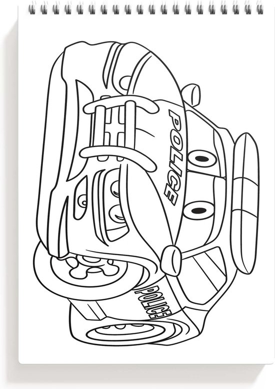 Auto's A5 kleurblok - 50 Kleurplaten - kleurblok met 50 cartoon auto's - kleurplaten voor kinderen - 14.8cm x 21cm