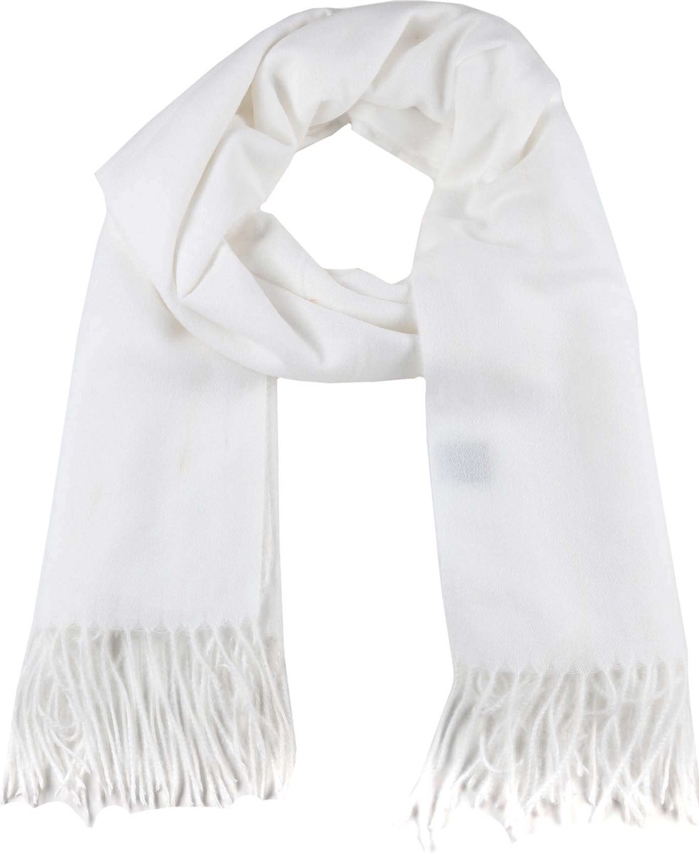 Sjaal- roomwit- warme sjaal mooie kwaliteit - met franjes -unisex