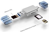 Multifunctionele Kaartlezer - USB-C/USB2.0 naar NM Nano Geheugenkaart en TF Micro SD Kaartlezer - Geschikt voor Telefoons en Laptops - Ondersteunt USB 3.1 Type-C, Snelheid 480 Mbit/s, Uitbreidbaar Geheugen