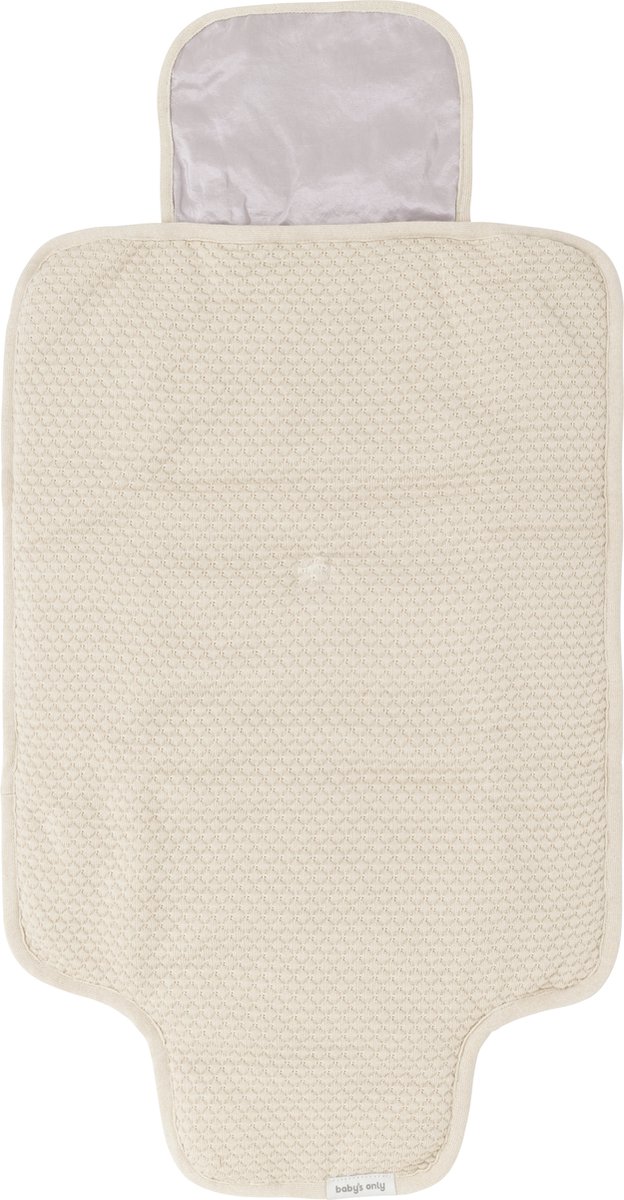 Baby's Only Gebreid verschoonmatje Sky - Verschoningsmatje voor onderweg - Warm Linen - Inclusief opbergzakje van Baby's Only — afbeelding 2