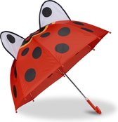 New Age Devi - "Kleurrijke Kinderparaplu - Lieveheersbeestje Design - Geschikt voor 3-8 jaar - Perfect voor Regenachtige Dagen!"