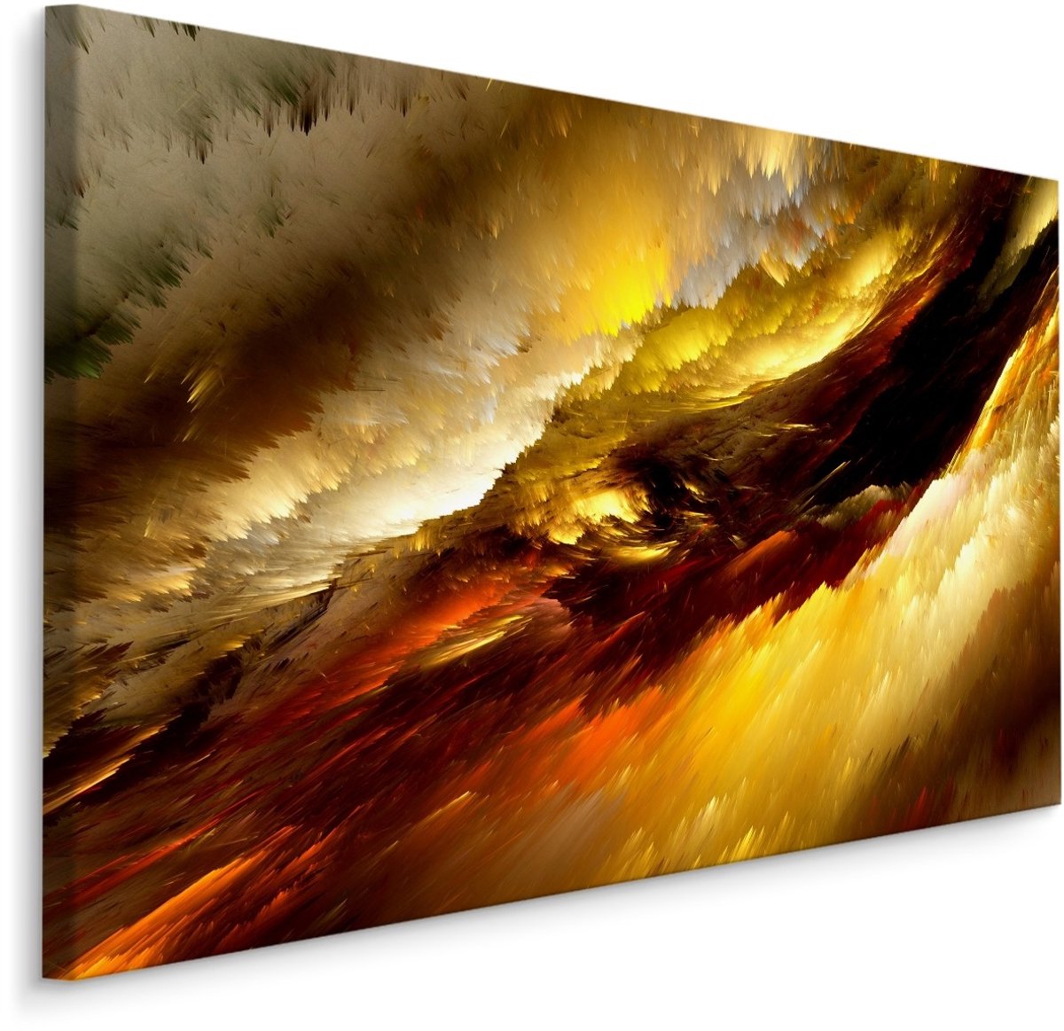 karo-art Schilderij - Abstract, Stormachtig, Premium Print Multikleur