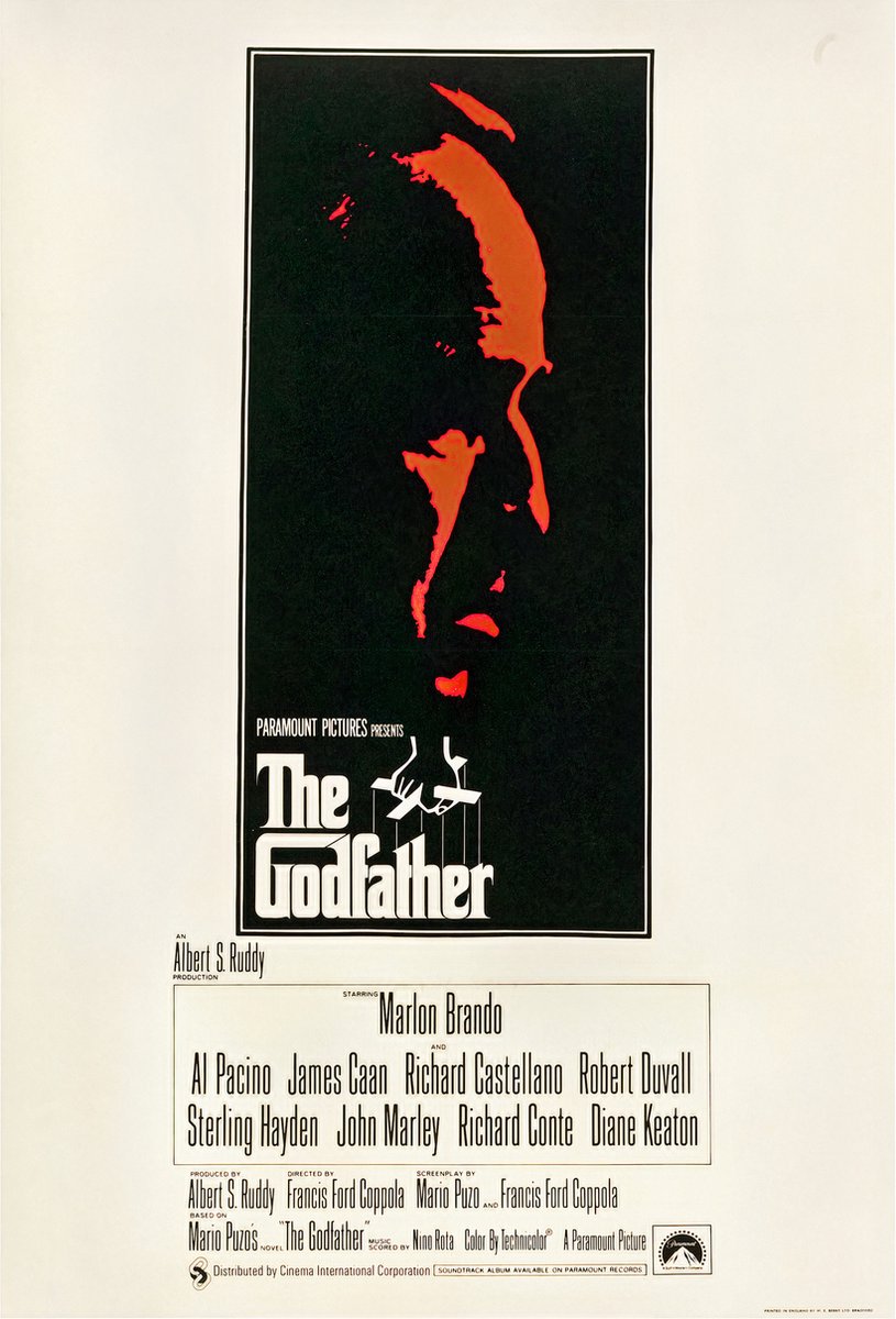 karo-art Poster -The Godfather, 1972, Vintage film poster, Premium print, Professioneel Fotopapier Multikleur