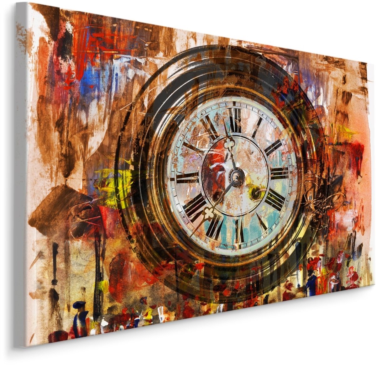 karo-art Schilderij - De Tijd die Verstrijkt, 5 maten, Premium Print Multikleur