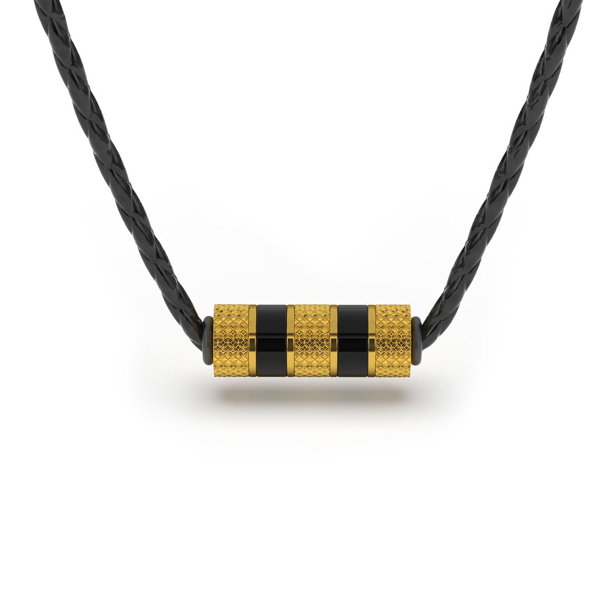 SERASAR Lederen Halsband Man [Solid], Goud 60cm, Huwelijksgeschenken voor Mannen