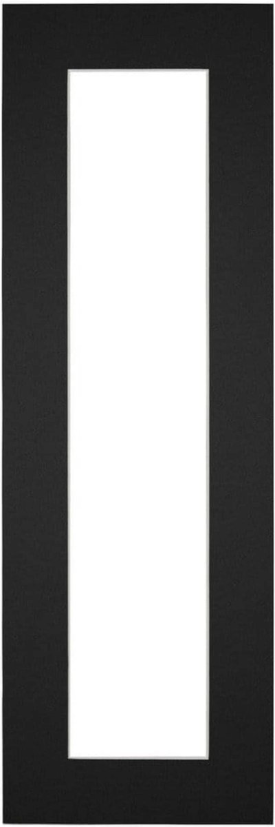 Passe-Partout Fotomaat 10x50 cm - Lijstmaat 20x60 cm - Zwart - Museumkarton - Fotolijst niet inbegrepen