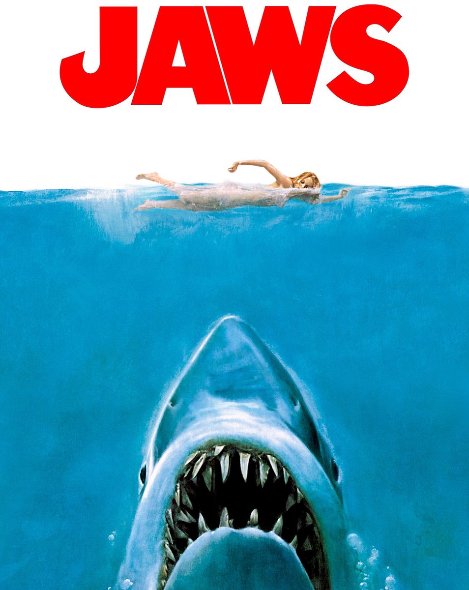 karo-art Poster - Originele Film Poster Jaws uit 1975, Premium print, Professioneel Fotopapier Multikleur