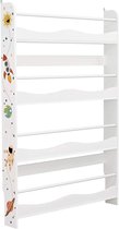 Boekenplank Voor Kinderen, Wandplank, Boekenorganizer Met 4 Planken, Voor Kinderkamers, Speelkamers, Scholen, Ruimtebesparend, Wit