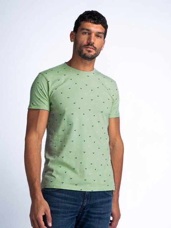 Petrol Industries - Heren All-over Print T-shirt Escapade - Groen - Maat XXL