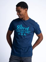 Petrol Industries - Heren Artwork T-shirt Sandcastle - Blauw - Maat XXL