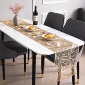 PVC tafelloper antislip bladeren decoratieve placemats placemat voor thuisfeest keuken eetkamer bruiloft decoratie (180cm * 35cm) (goud)