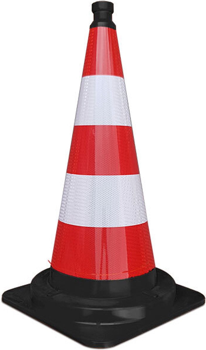 Verkeerskegel 75 cm PVC met klasse 3 reflectie | Oranje - Wit | Pion - Pylon - Kegel - Pilonnen - Pionnen | Elastisch PVC | Veiligheid - Verkeer - Afzetten | De Veiligheids-winkel