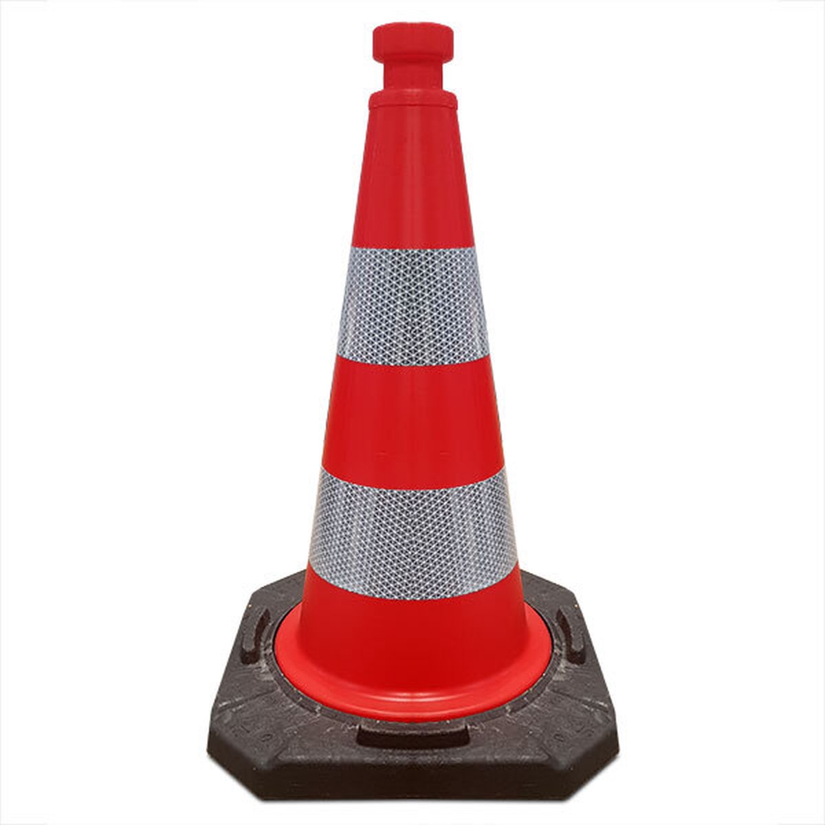Verkeerskegel 50 cm PVC met zware voet | Oranje - Wit | Pion - Pylon - Kegel - Pilonnen - Pionnen | Elastisch PVC | Veiligheid - Verkeer - Afzetten | De Veiligheids-winkel