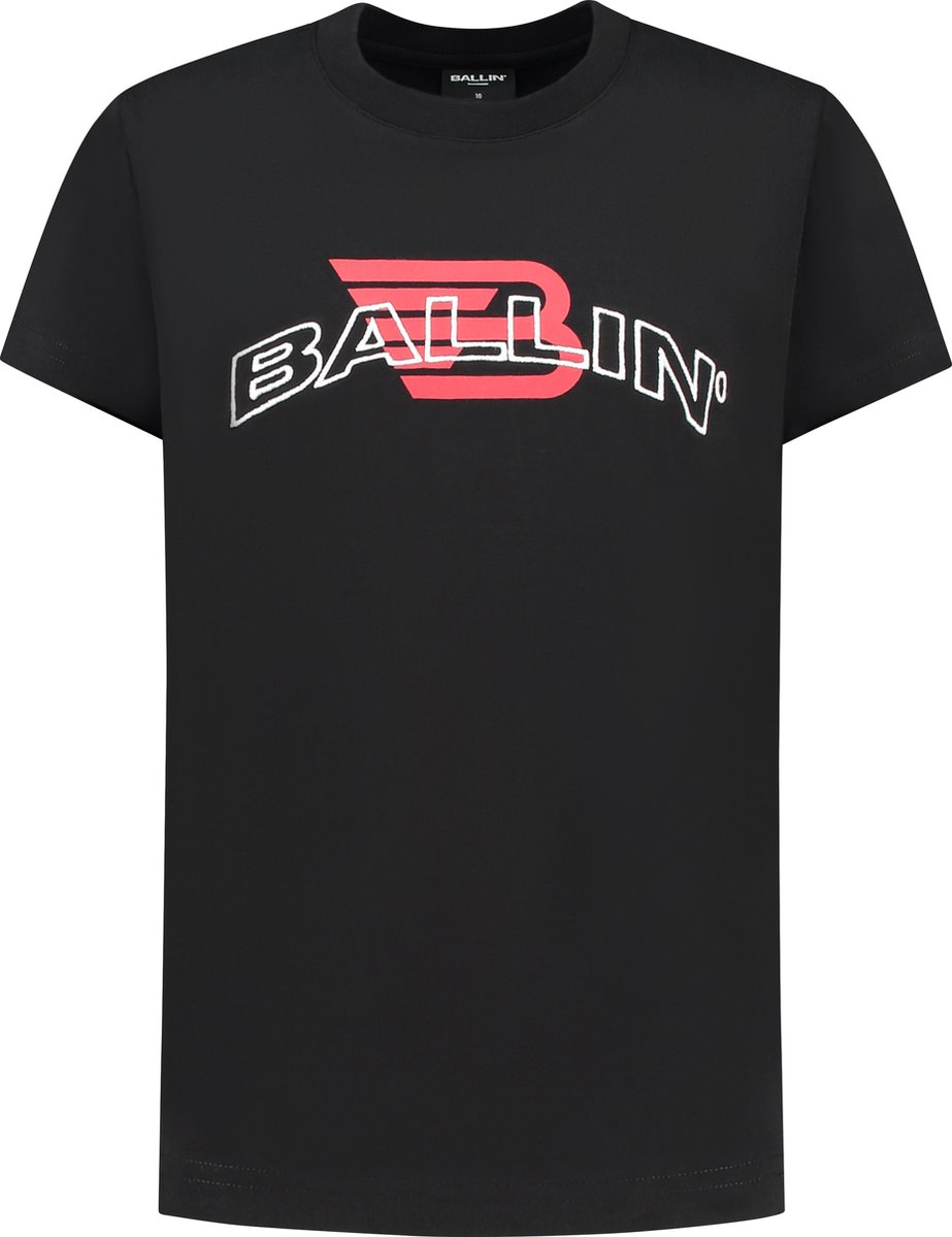 Ballin Amsterdam - Jongens Loose Fit T-shirts Crewneck SS - Black - Maat 8