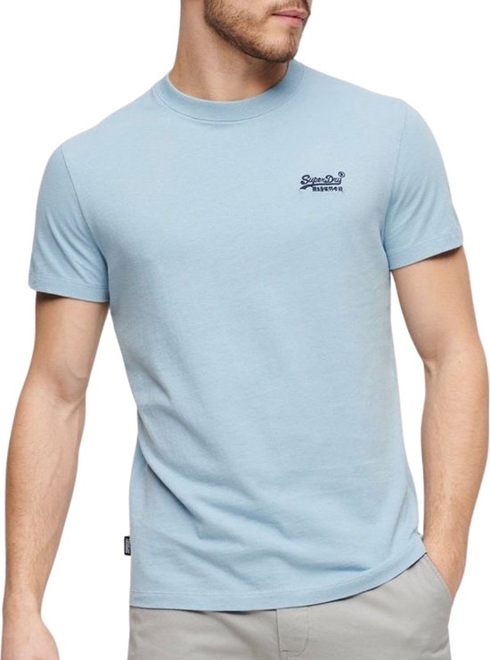 Superdry Essential Logo Emb Tee Heren T-shirt - Lichtblauw - Maat XL