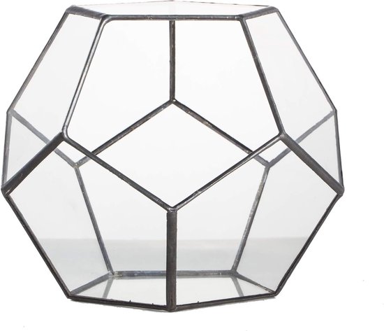 Mini Glass Geometric Terrarium Container Modern Tabletop Planter Window Sill Decor Shelves DIY Display Box Heart Piece for Succulents Air Plant Miniature Fairy Garden, Gold