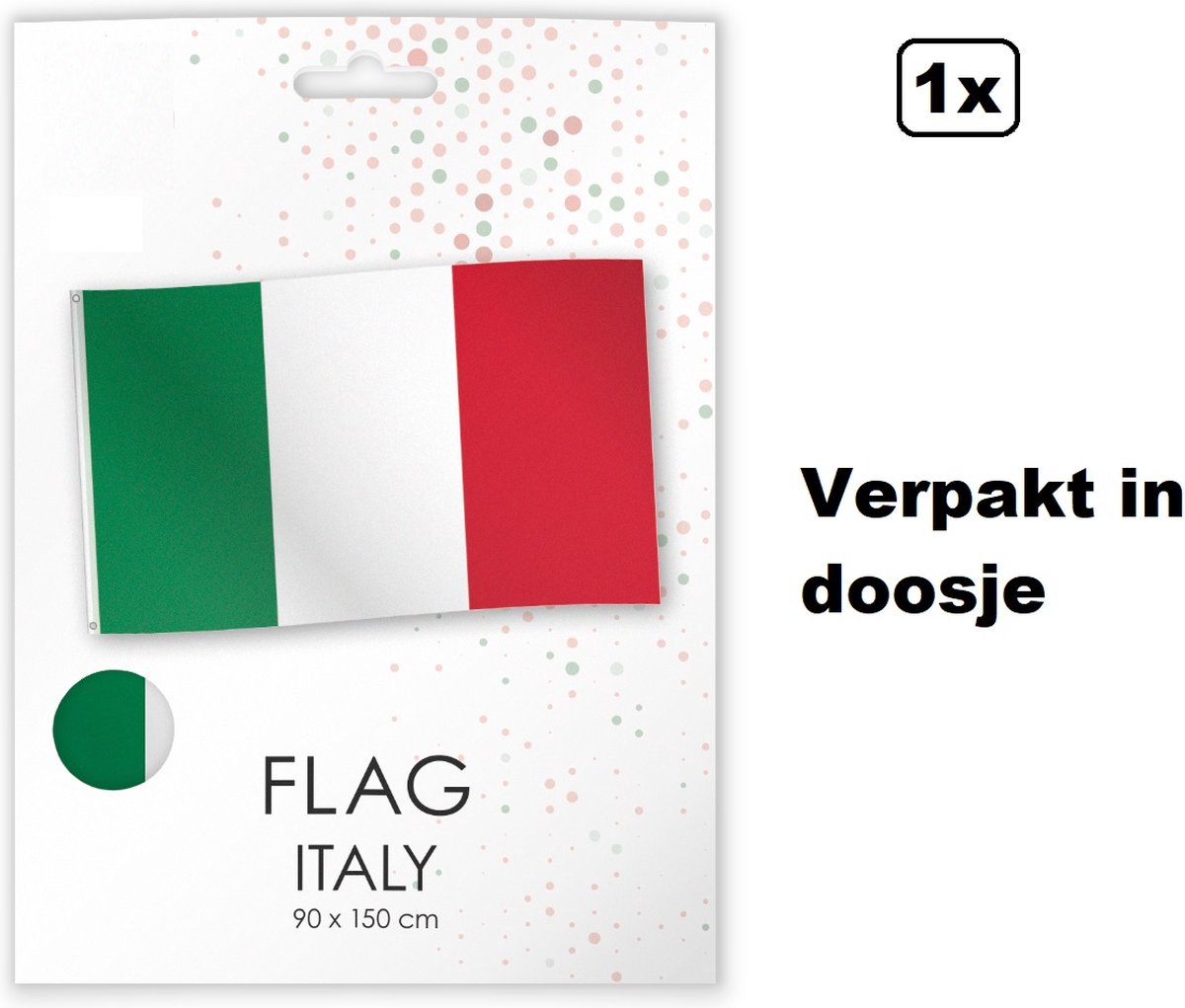 Vlag Italie 90cm x 150cm - vlag verpakt in kadodoosje - zie foto -Landen Italiaans national EK WK voetbal hockey sport festival thema feest