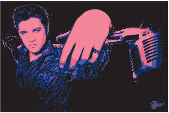Kunstdruk Elvis Presley - Microphone 40x50cm