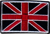 Engeland Britse Union Jack Vlag Strijk Embleem Patch 6.4 cm / 4.3 cm / Rood Zwart Wit