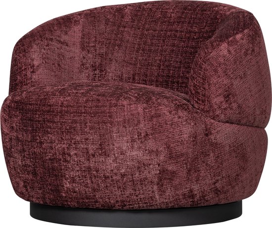 BePureHome Fauteuil pivotant Woolly - Polyester - Aubergine - 71x84x88