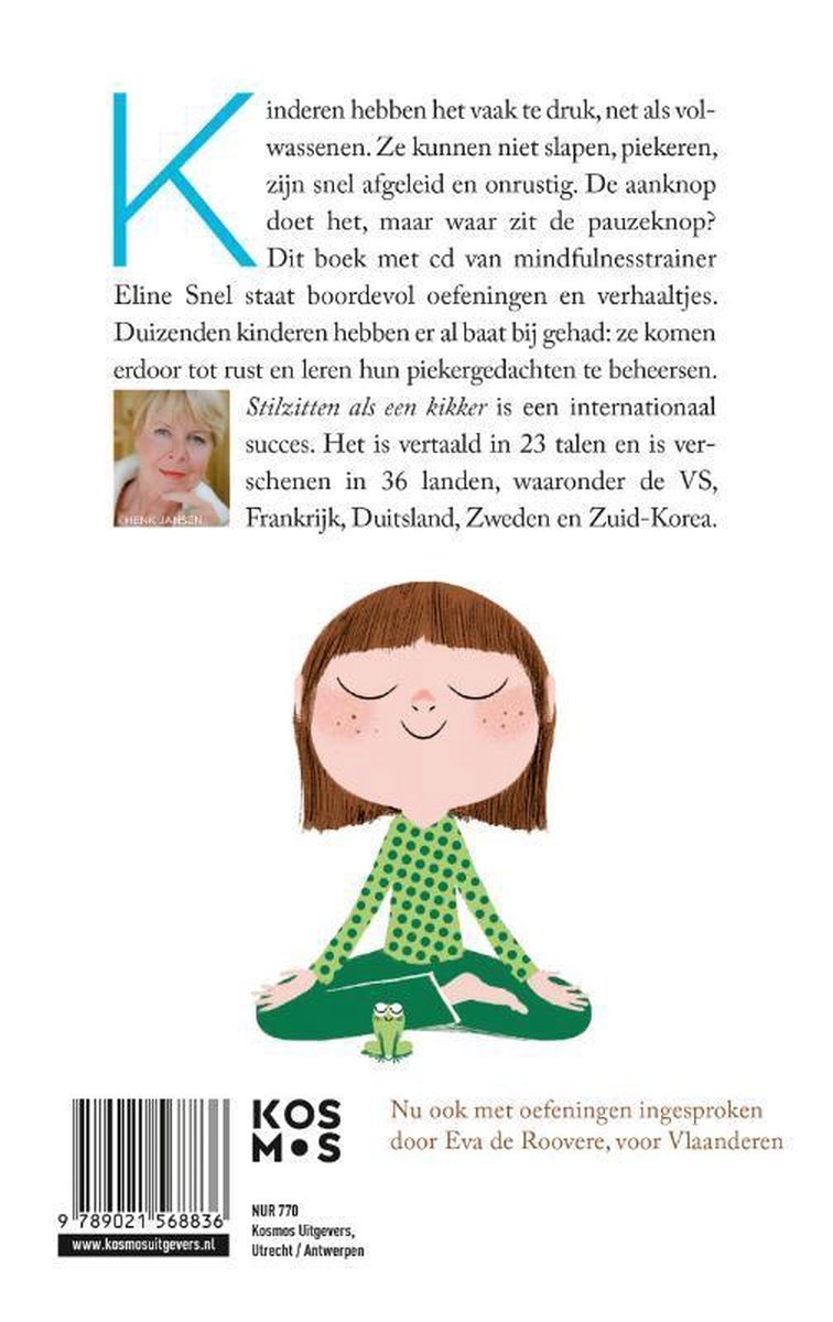 Achteromslag "Stilzitten als een kikker" met een meisje in meditatie.