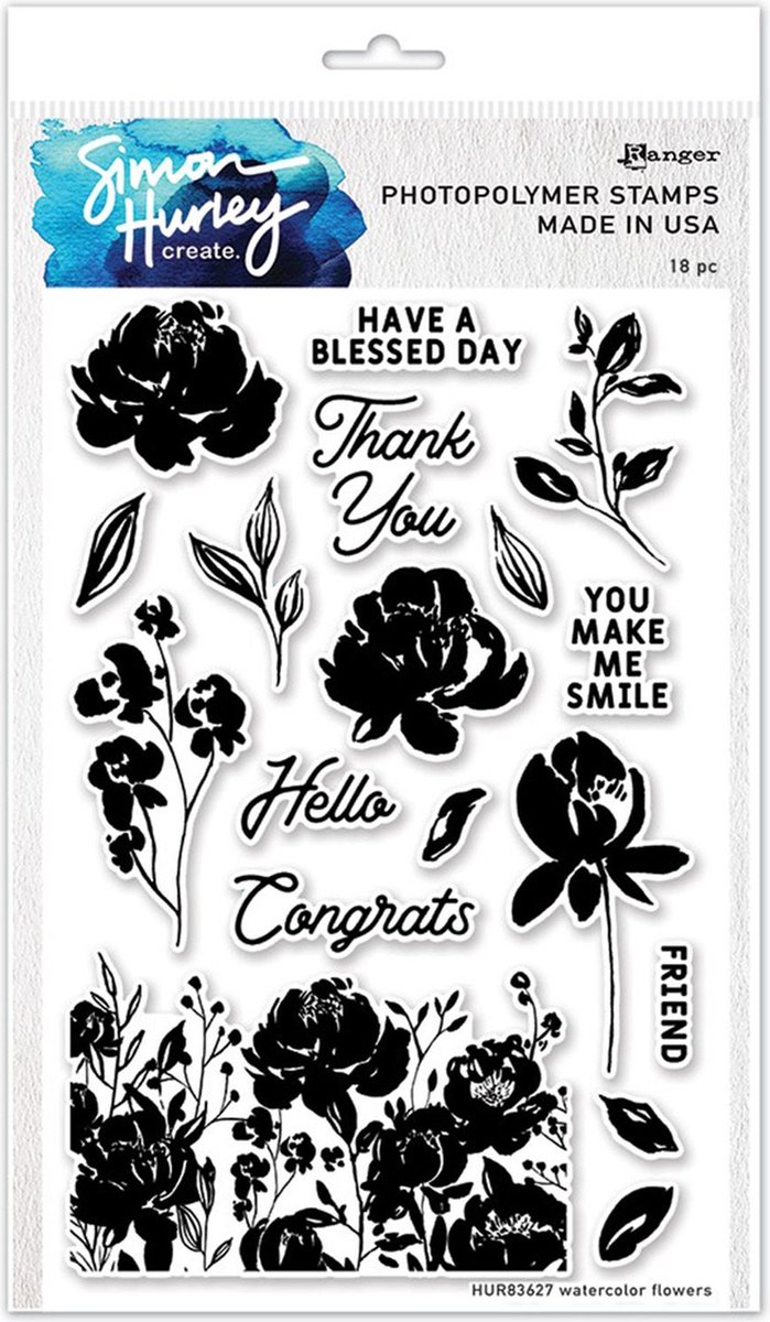 Ranger • Simon Hurley create. Photopolymer Stamps Watercolor Flowers
