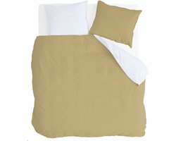 Byrklund Dekbedovertrek Side Way - 240x220 - 100% Katoen - Okergeel / Wit