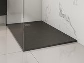 Shower & Design Opzet- of inbouwdouchebak in hars – Met sifon – Zwart – 140 x 90 cm – MIRNOSA L 140 cm x H 2.6 cm x D 90 cm