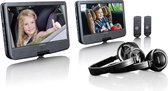 Lecteur DVD portable Lenco DVP-1046BK - Deux écrans 10" - 2 écouteurs et 2 Supports de montage - Zwart
