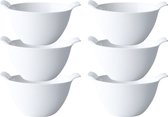 Cosy & Trendy Bols/Bols à soupe pour dessert/petit déjeuner - 6x - Porcelaine - D12 x 7 cm - blanc