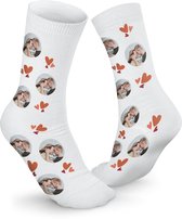 Gepersonaliseerde sokken met foto - Maat 43/45 - Witte sokken met Full Colour Afbeelding Naar Keuze - Lange Kousen - Grappig Cadeau