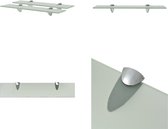 vidaXL Schappen zwevend 2 st 50x10 cm 8 mm glas - Zwevende Plank - Zwevende Planken - Wandplank - Wandplanken