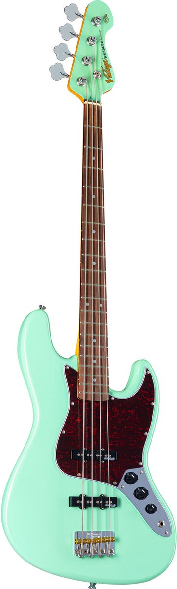 Vintage Reissued VJ74VG Ventura Green - Elektrische basgitaar